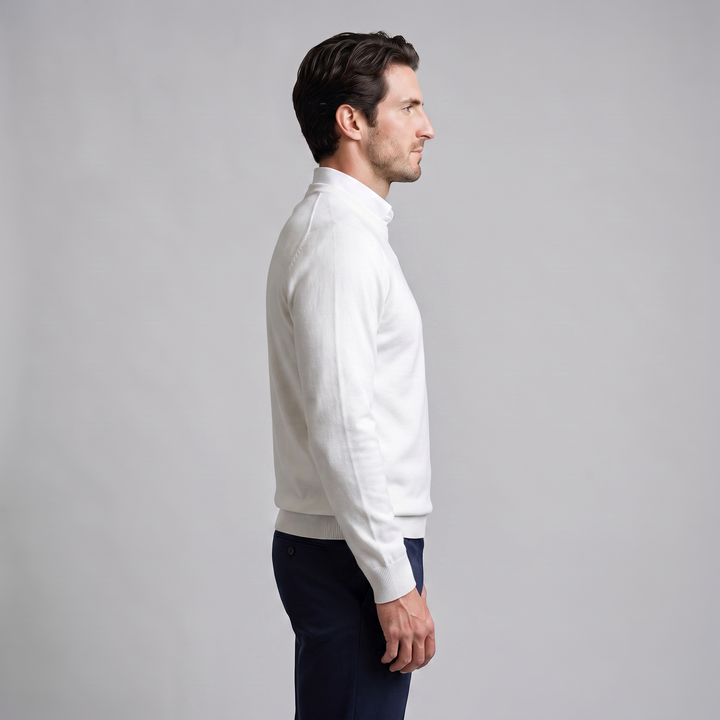 Zachariah | Sleek Fine Knit Crew Neck Jumper for Men
