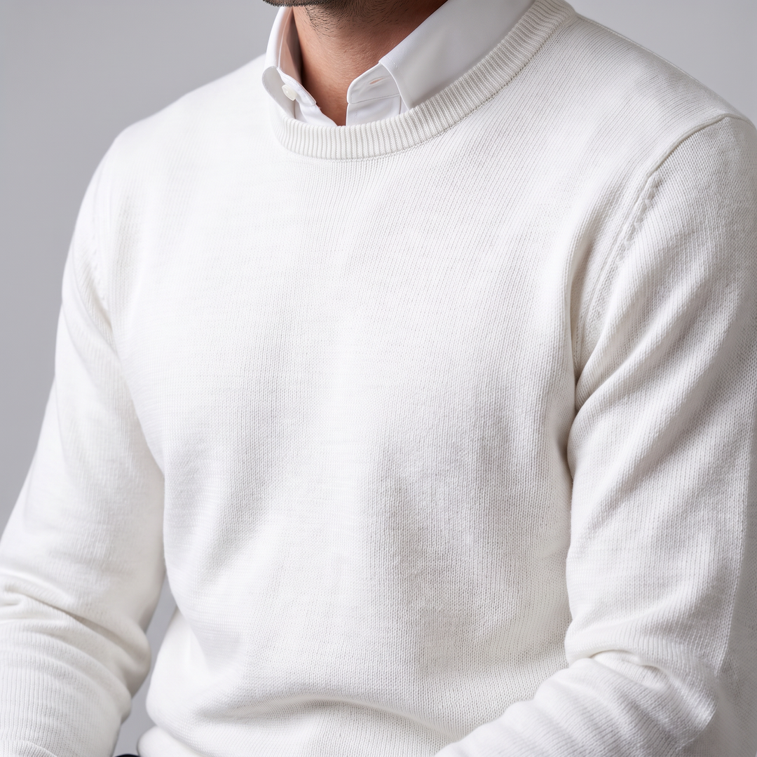Zachariah | Sleek Fine Knit Crew Neck Jumper for Men