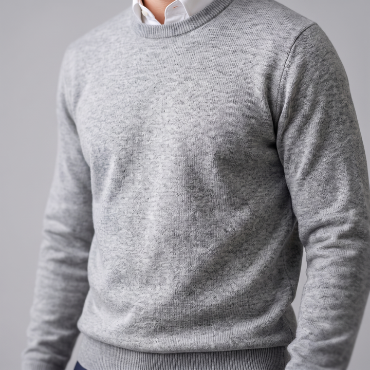 Zachariah | Sleek Fine Knit Crew Neck Jumper for Men