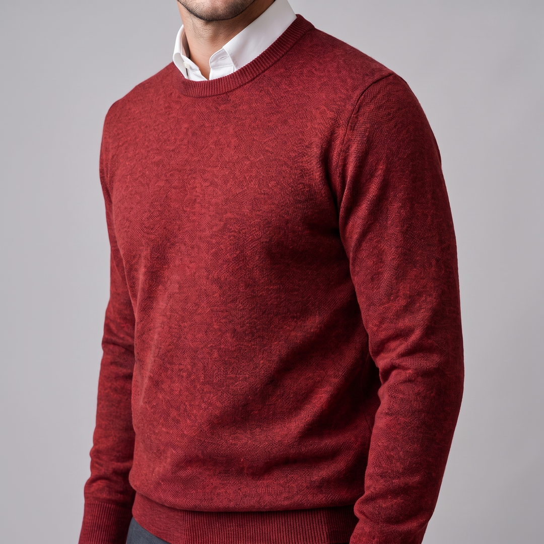 Zachariah | Sleek Fine Knit Crew Neck Jumper for Men
