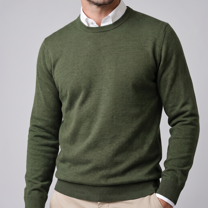 Zachariah | Sleek Fine Knit Crew Neck Jumper for Men
