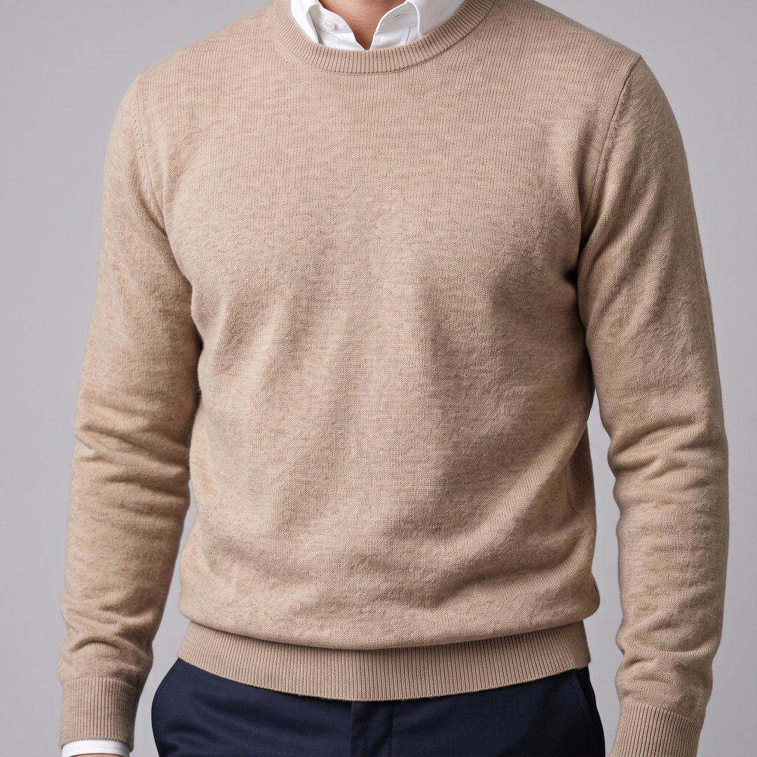 Zachariah | Sleek Fine Knit Crew Neck Jumper for Men