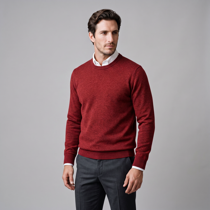 Zachariah | Sleek Fine Knit Crew Neck Jumper for Men