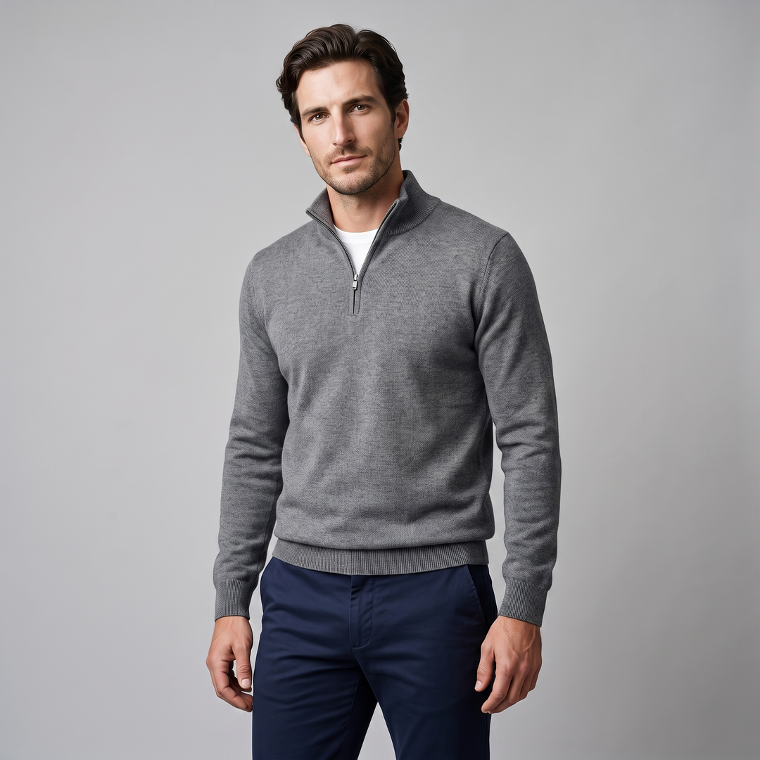 Hollis | Relaxed Half-Zip Knit Sweater