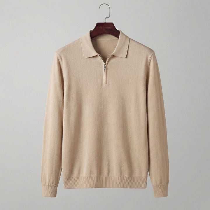 Merle | Relaxed Long Sleeve Polo Sweater Quarter Zip
