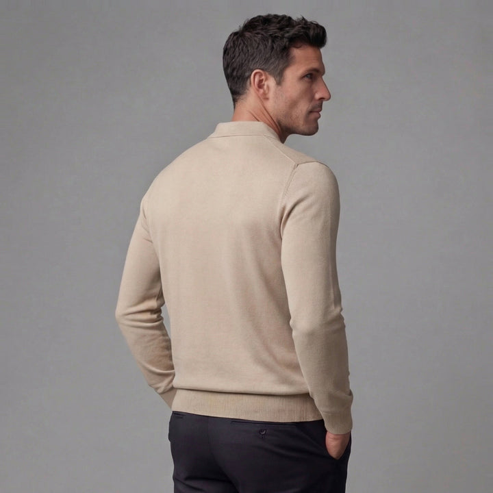 Merle | Relaxed Long Sleeve Polo Sweater Quarter Zip