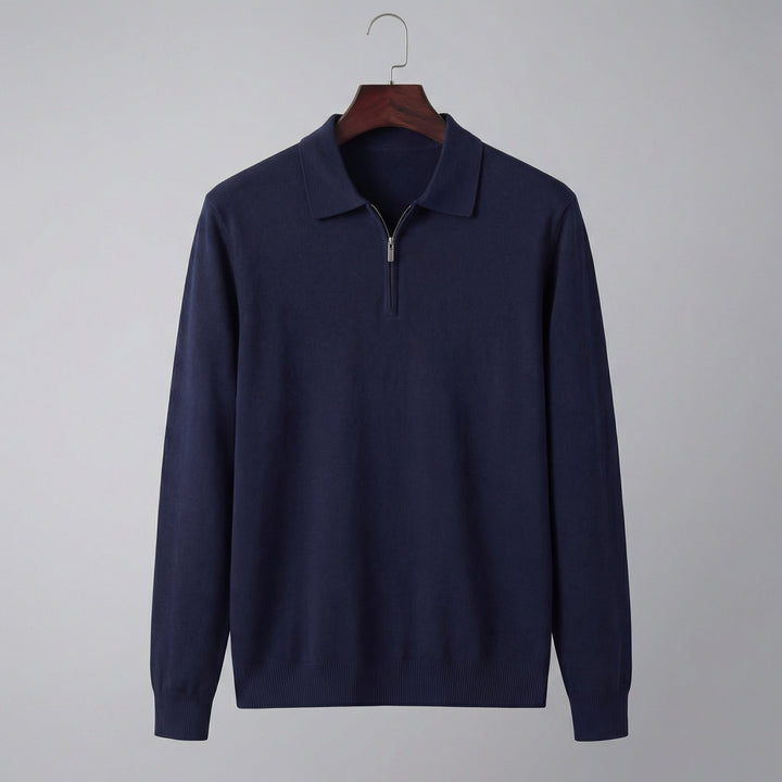 Merle | Relaxed Long Sleeve Polo Sweater Quarter Zip