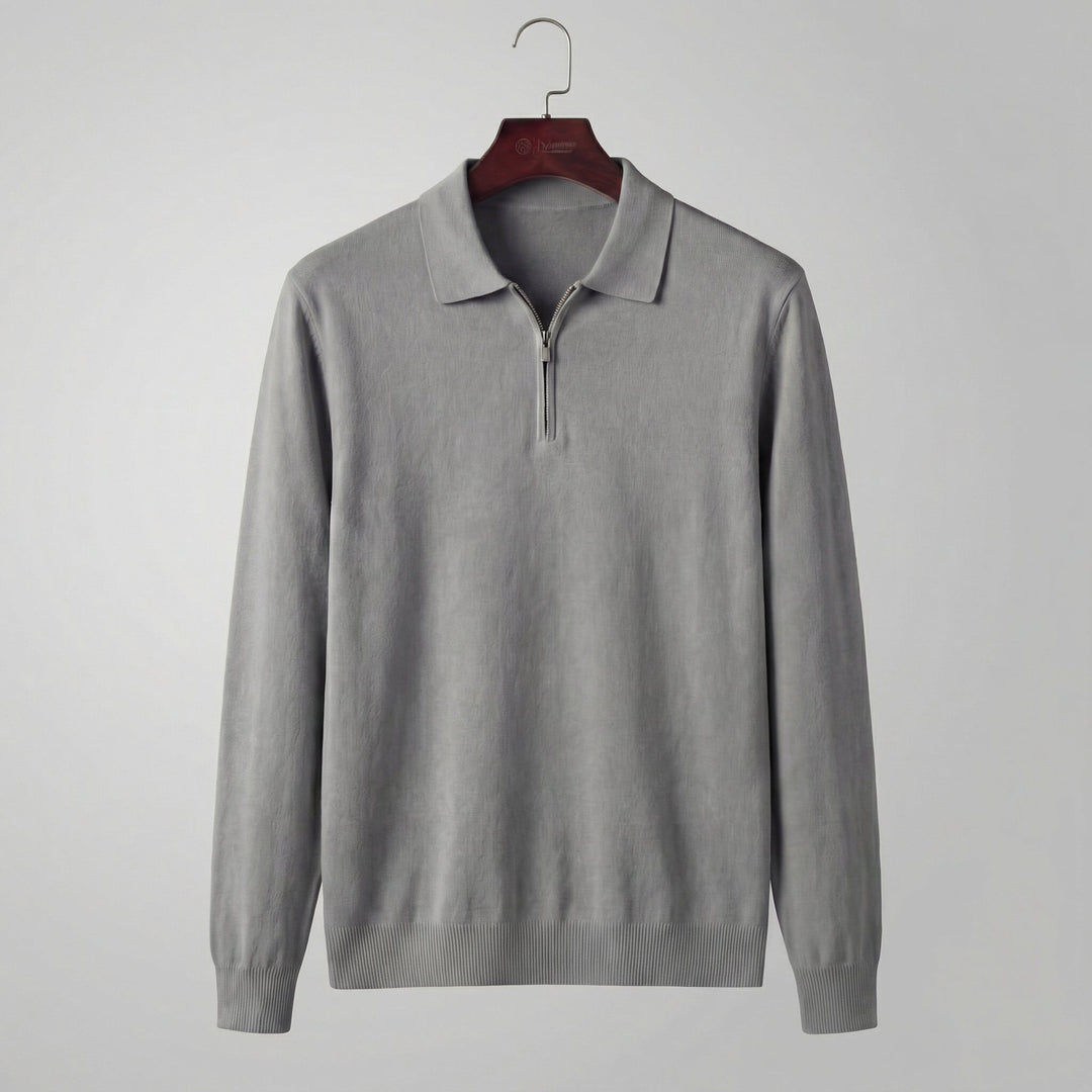 Merle | Relaxed Long Sleeve Polo Sweater Quarter Zip