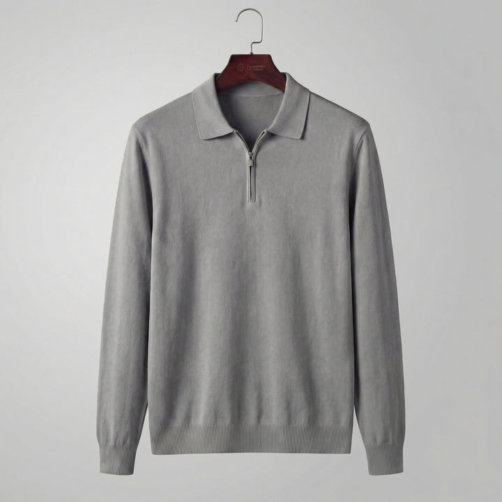 Merle | Relaxed Long Sleeve Polo Sweater Quarter Zip
