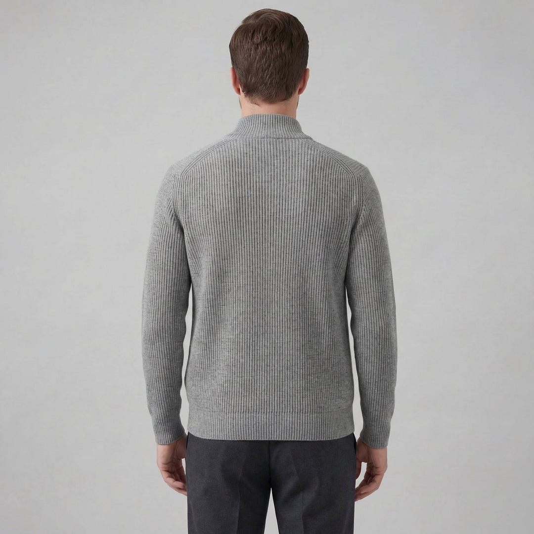Miles | Classic Zip-Up Ribbed Knit Cardigan for Men