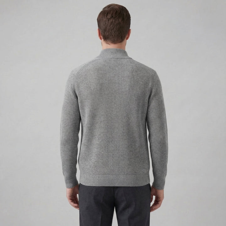 Miles | Classic Zip-Up Ribbed Knit Cardigan for Men