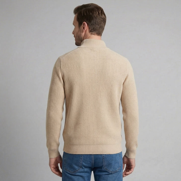 Miles | Classic Zip-Up Ribbed Knit Cardigan for Men