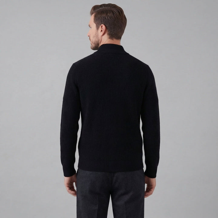 Miles | Classic Zip-Up Ribbed Knit Cardigan for Men