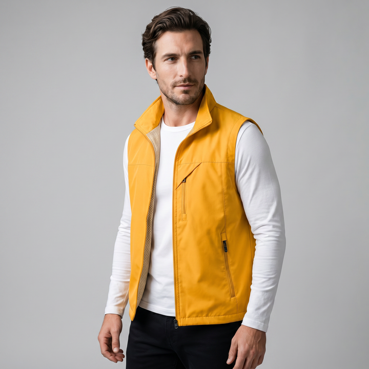 Rowan | Rugged Utility Gilet with Zip Pockets for Men