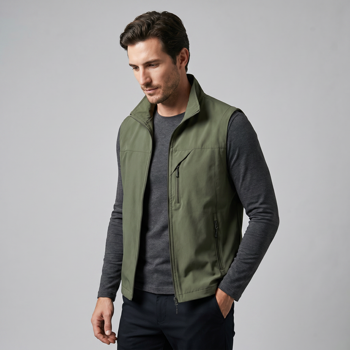 Rowan | Rugged Utility Gilet with Zip Pockets for Men