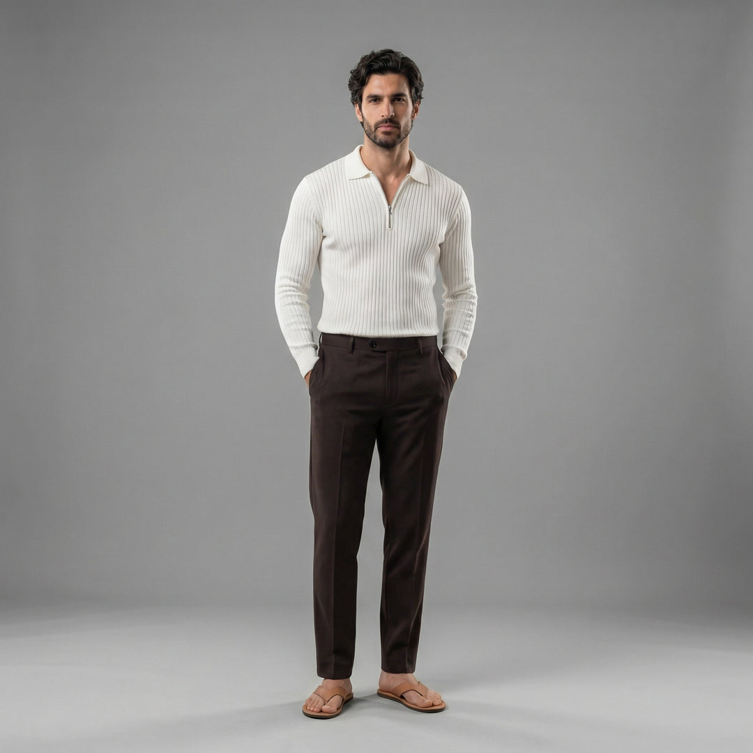 Anthony | Effortless Polo Sweater Men Quarter Zip