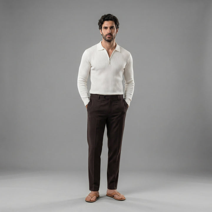 Anthony | Effortless Polo Sweater Men Quarter Zip