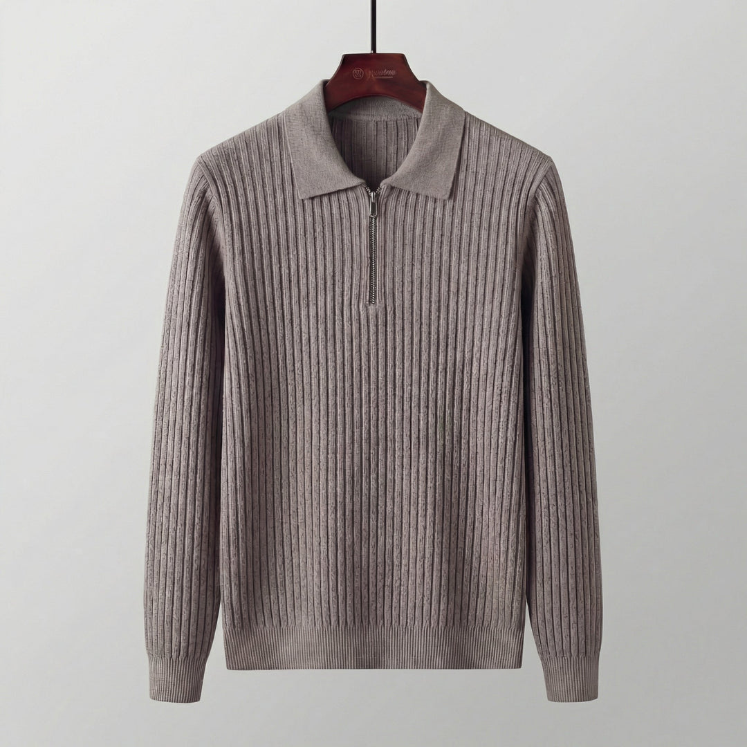 Anthony | Effortless Polo Sweater Men Quarter Zip