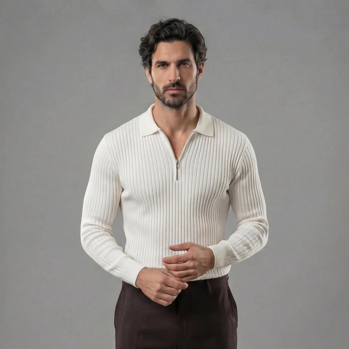 Anthony | Effortless Polo Sweater Men Quarter Zip