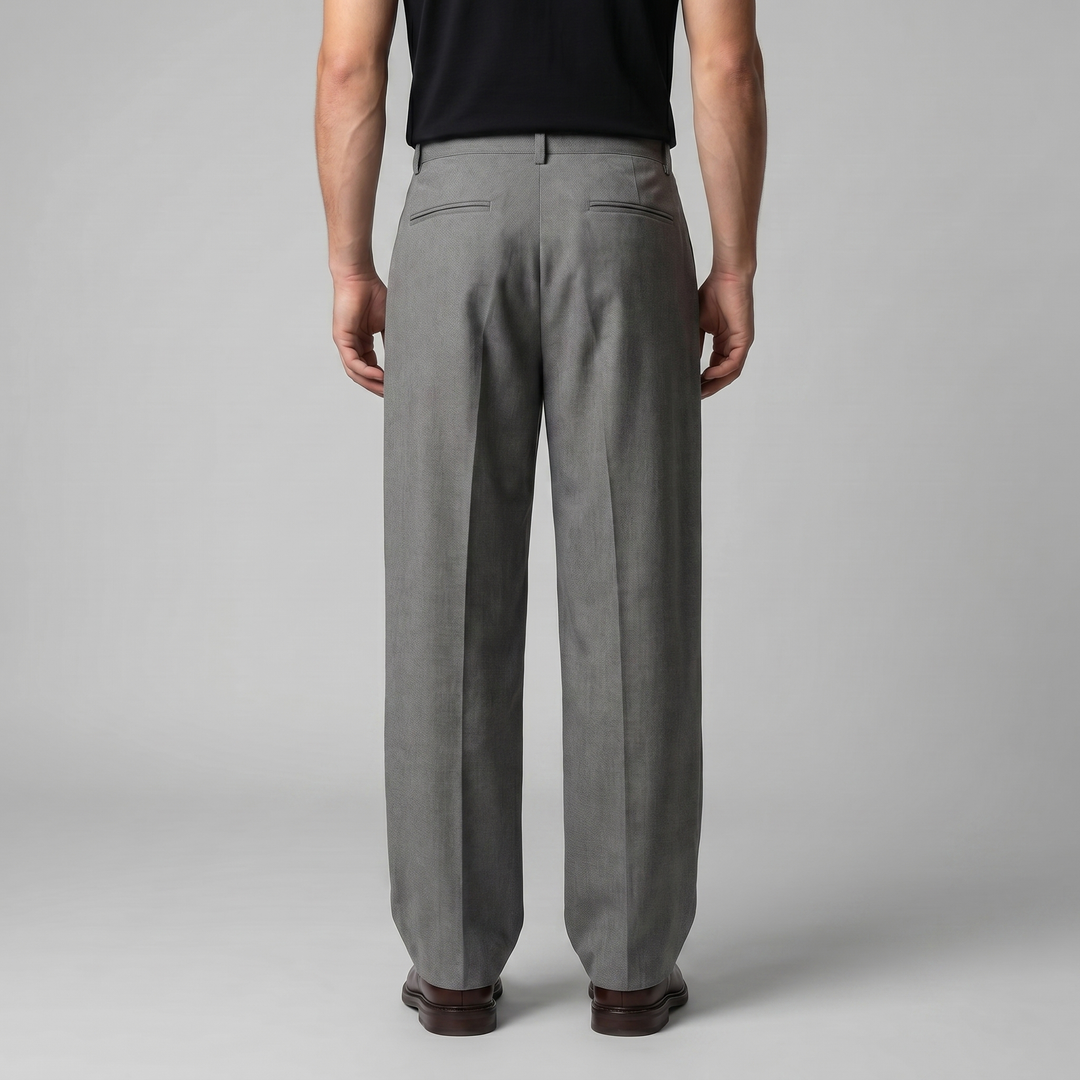 Men's Pleated Wide-Leg Tailored Trousers