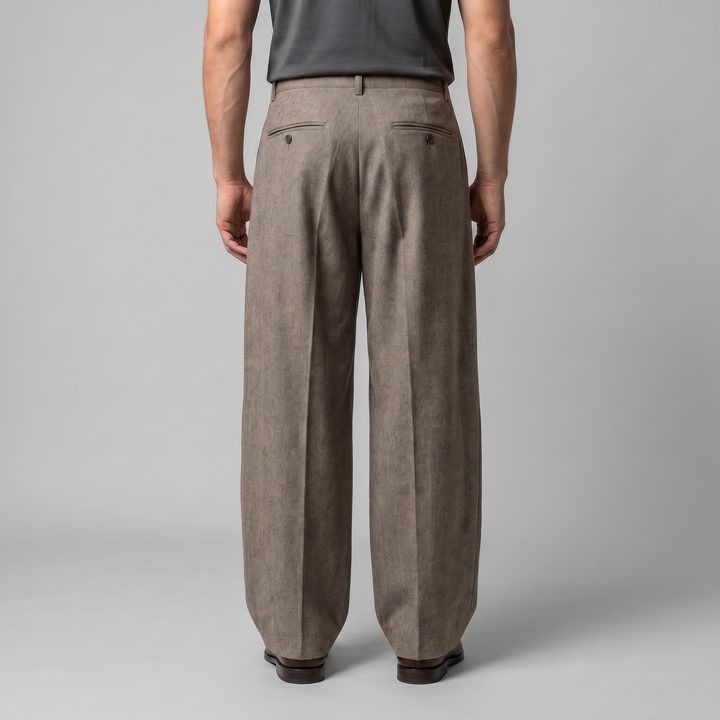 Men's Pleated Wide-Leg Tailored Trousers