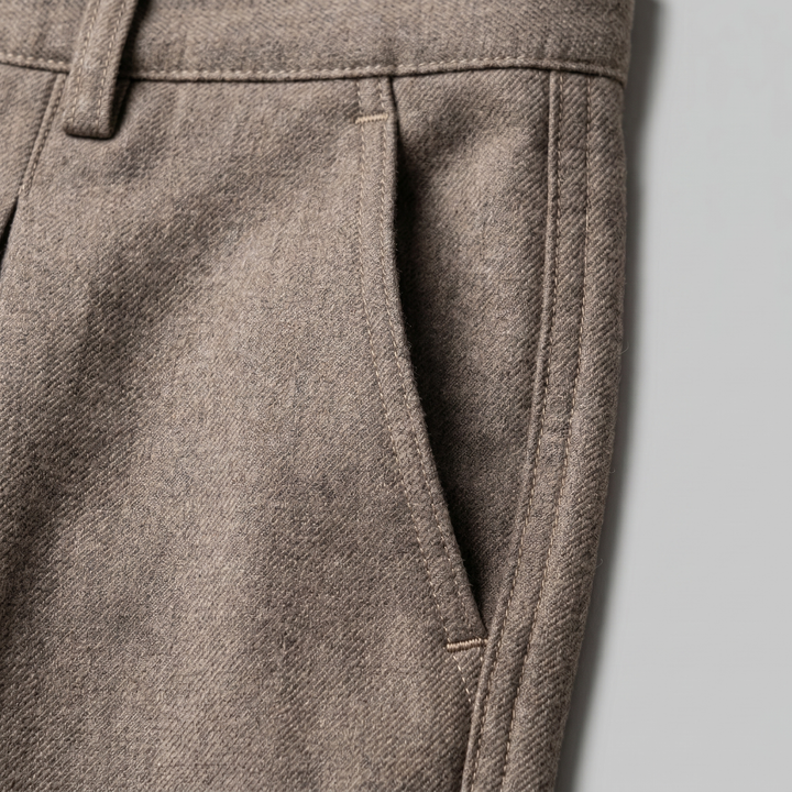Men's Pleated Wide-Leg Tailored Trousers