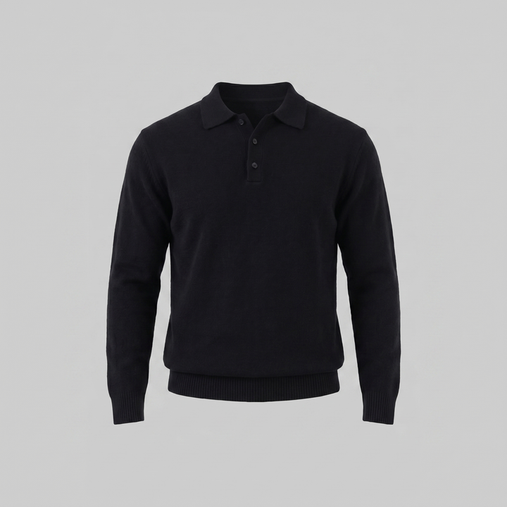 Parker | Relaxed Polo Sweater Men Long Sleeve Knit