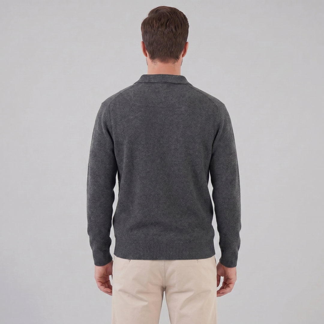 Parker | Relaxed Polo Sweater Men Long Sleeve Knit