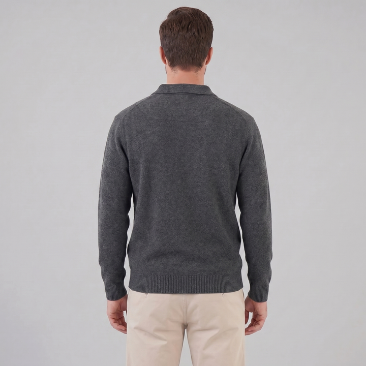Parker | Relaxed Polo Sweater Men Long Sleeve Knit