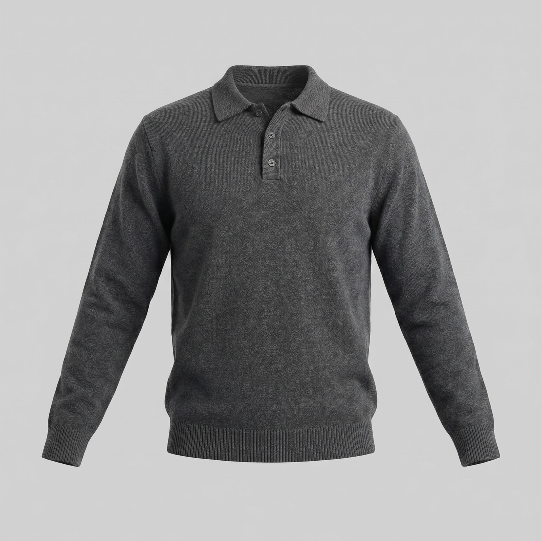 Parker | Relaxed Polo Sweater Men Long Sleeve Knit