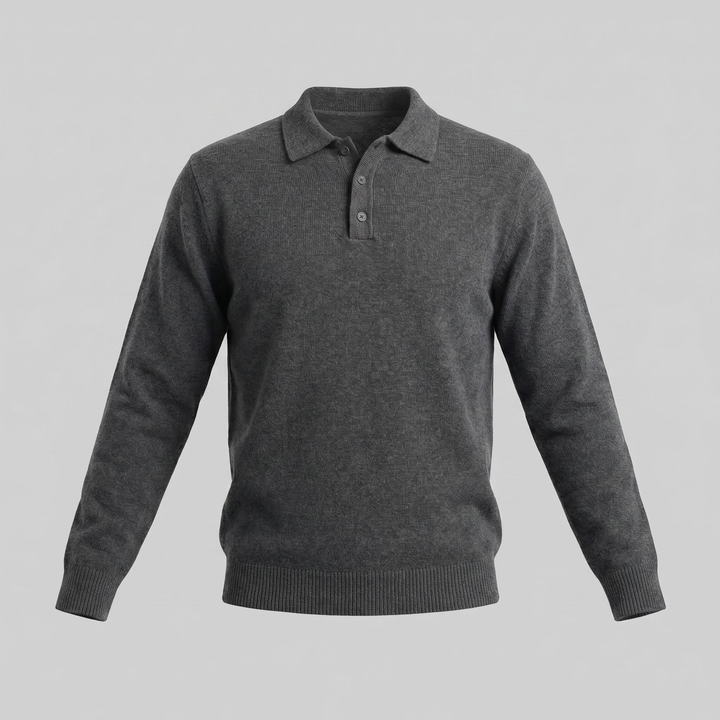Parker | Relaxed Polo Sweater Men Long Sleeve Knit