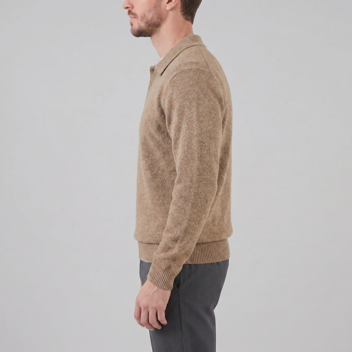 Parker | Relaxed Polo Sweater Men Long Sleeve Knit