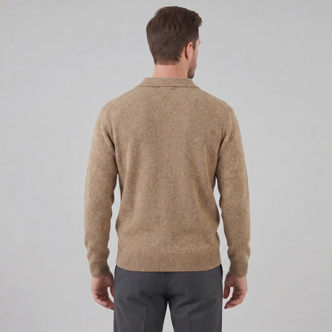 Parker | Relaxed Polo Sweater Men Long Sleeve Knit