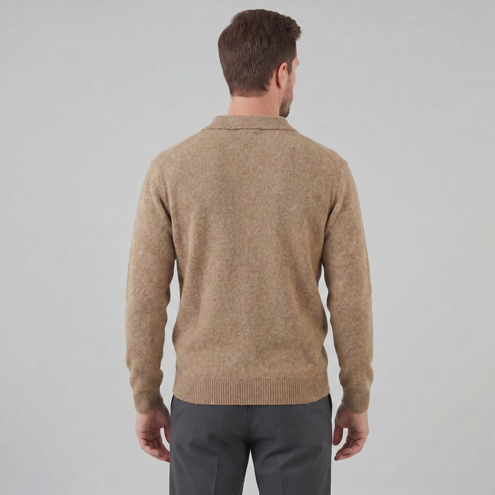 Parker | Relaxed Polo Sweater Men Long Sleeve Knit
