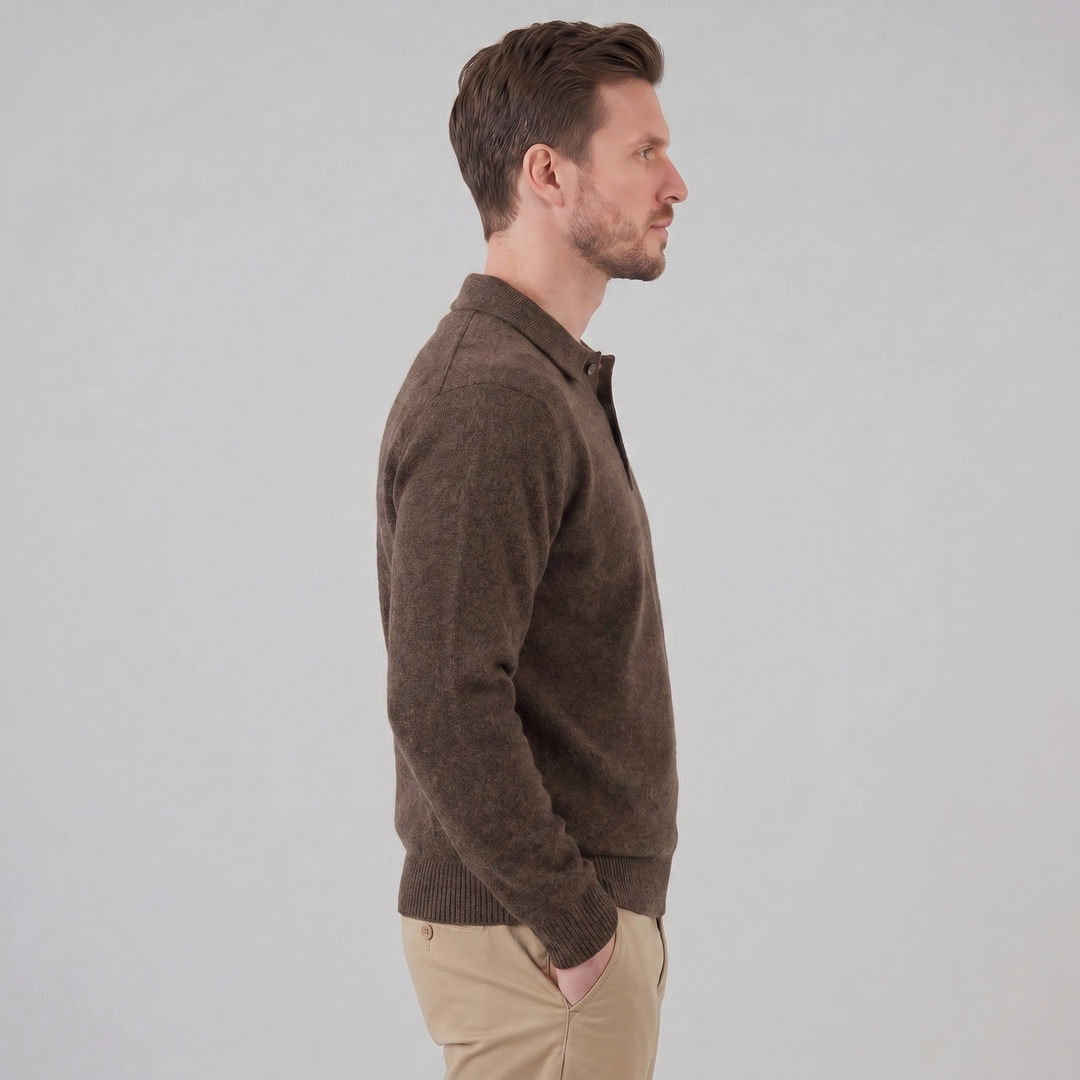 Parker | Relaxed Polo Sweater Men Long Sleeve Knit