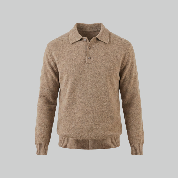 Parker | Relaxed Polo Sweater Men Long Sleeve Knit