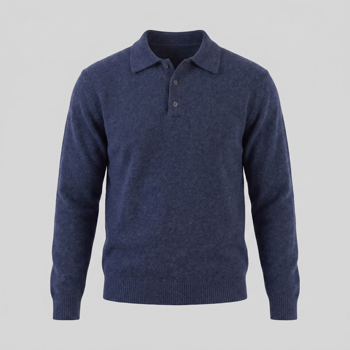 Parker | Relaxed Polo Sweater Men Long Sleeve Knit