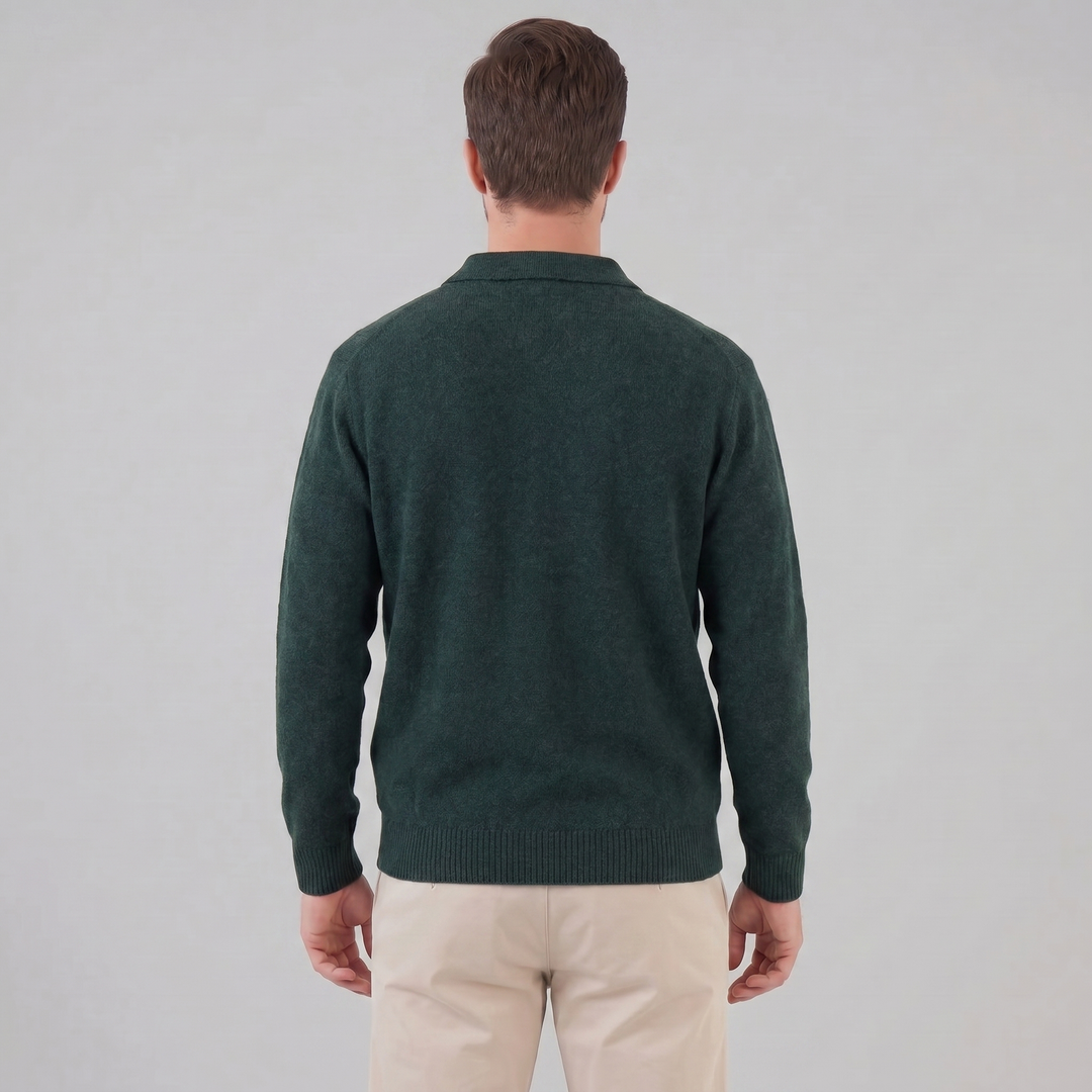 Parker | Relaxed Polo Sweater Men Long Sleeve Knit