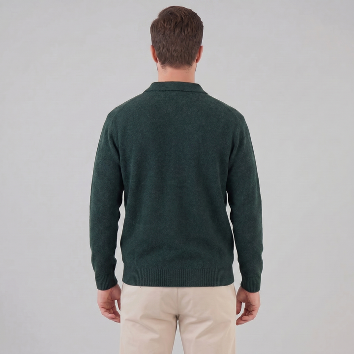Parker | Relaxed Polo Sweater Men Long Sleeve Knit