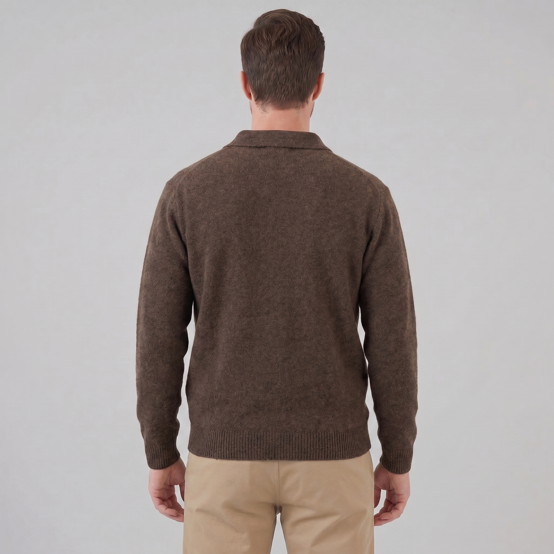 Parker | Relaxed Polo Sweater Men Long Sleeve Knit