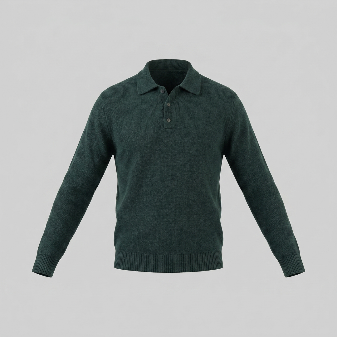 Parker | Relaxed Polo Sweater Men Long Sleeve Knit