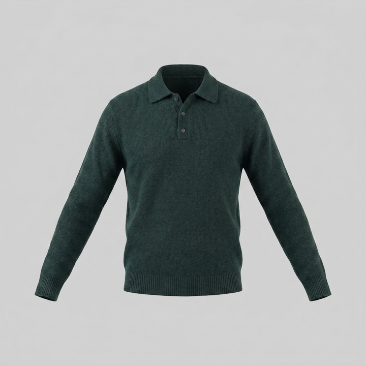 Parker | Relaxed Polo Sweater Men Long Sleeve Knit