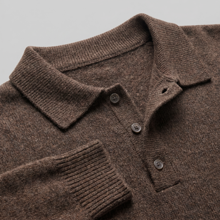 Parker | Relaxed Polo Sweater Men Long Sleeve Knit