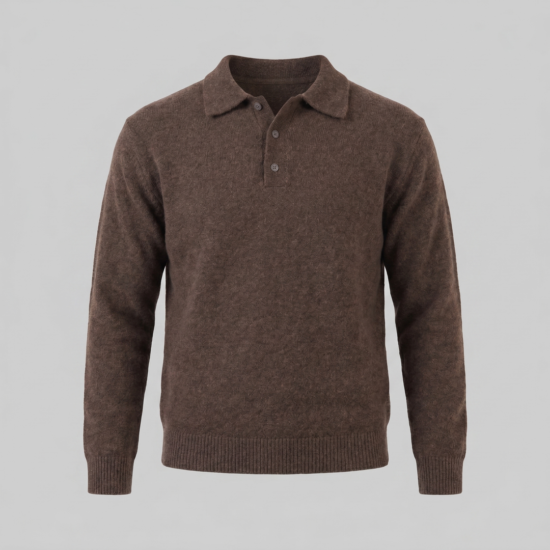 Parker | Relaxed Polo Sweater Men Long Sleeve Knit