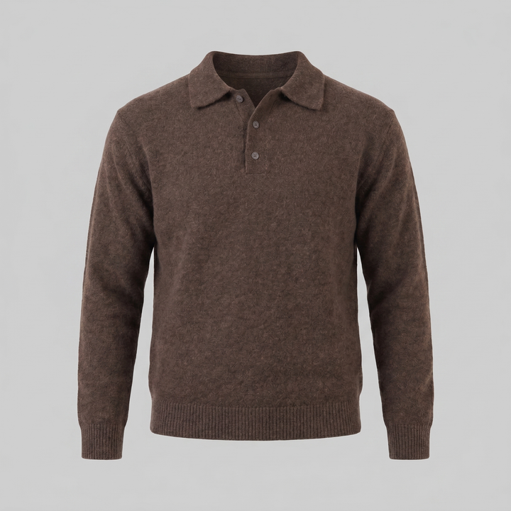 Parker | Relaxed Polo Sweater Men Long Sleeve Knit