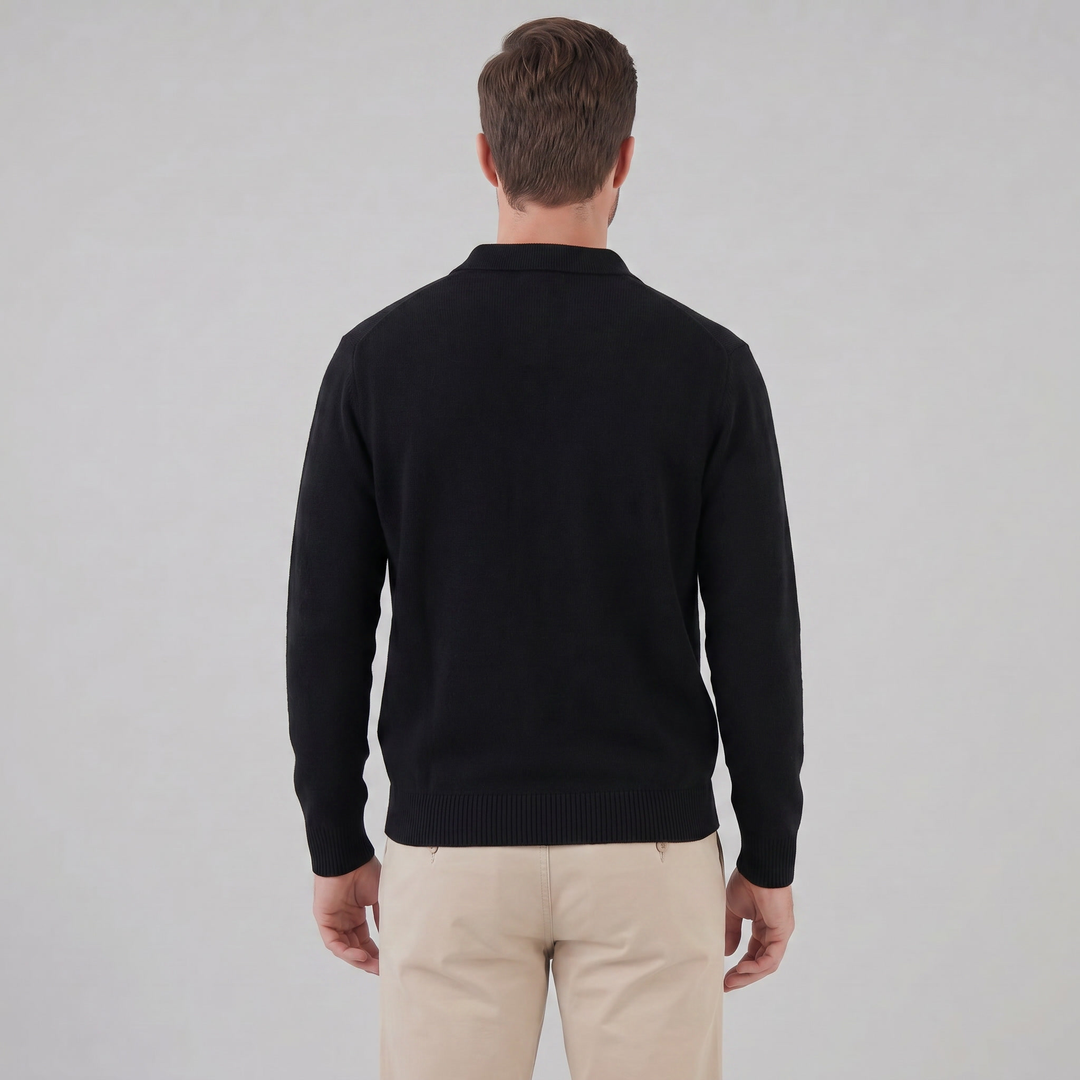 Parker | Relaxed Polo Sweater Men Long Sleeve Knit