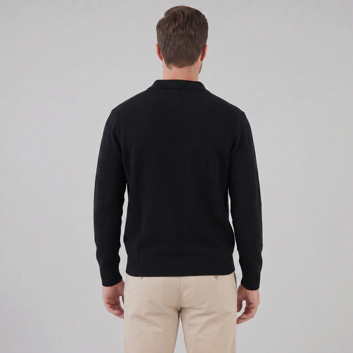Parker | Relaxed Polo Sweater Men Long Sleeve Knit