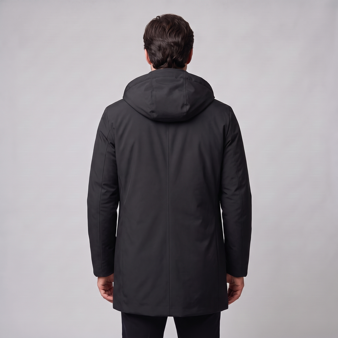 Barnaby | Warm Hooded Quilted Longline Jacket for Men
