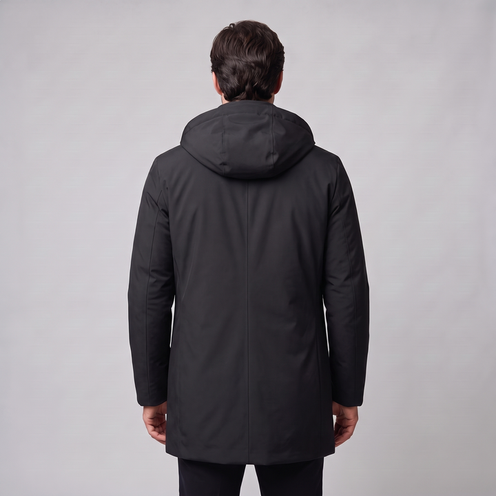 Barnaby | Warm Hooded Quilted Longline Jacket for Men