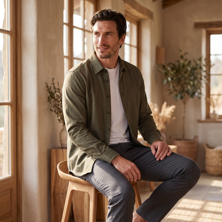 Rowan | Relaxed Viscose Overshirt with Button-Down Front